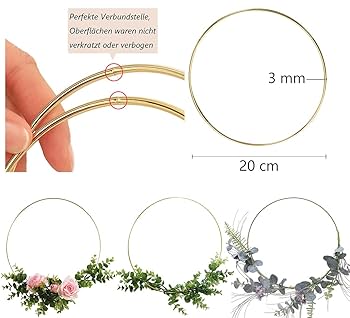 Anelli In Metallo Per Artigianato - 20 Pezzi Da 7.6cm, Dorati, Per Macramè - Foto 2