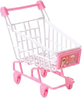 Miniature Shopping Cart, Desk Organizer, Office Organizer for Desk, Games, Toys, Storage Box, Pink