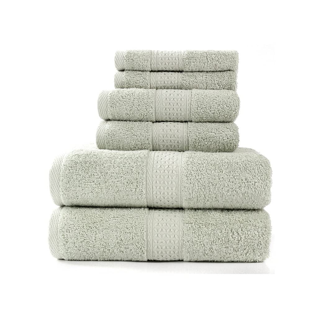 Bath Towel Set 2 Large Bath Towels 2 Hand Towels 2 Washcloths Hotel Soft Cotton Highly Absorbent Bathroom