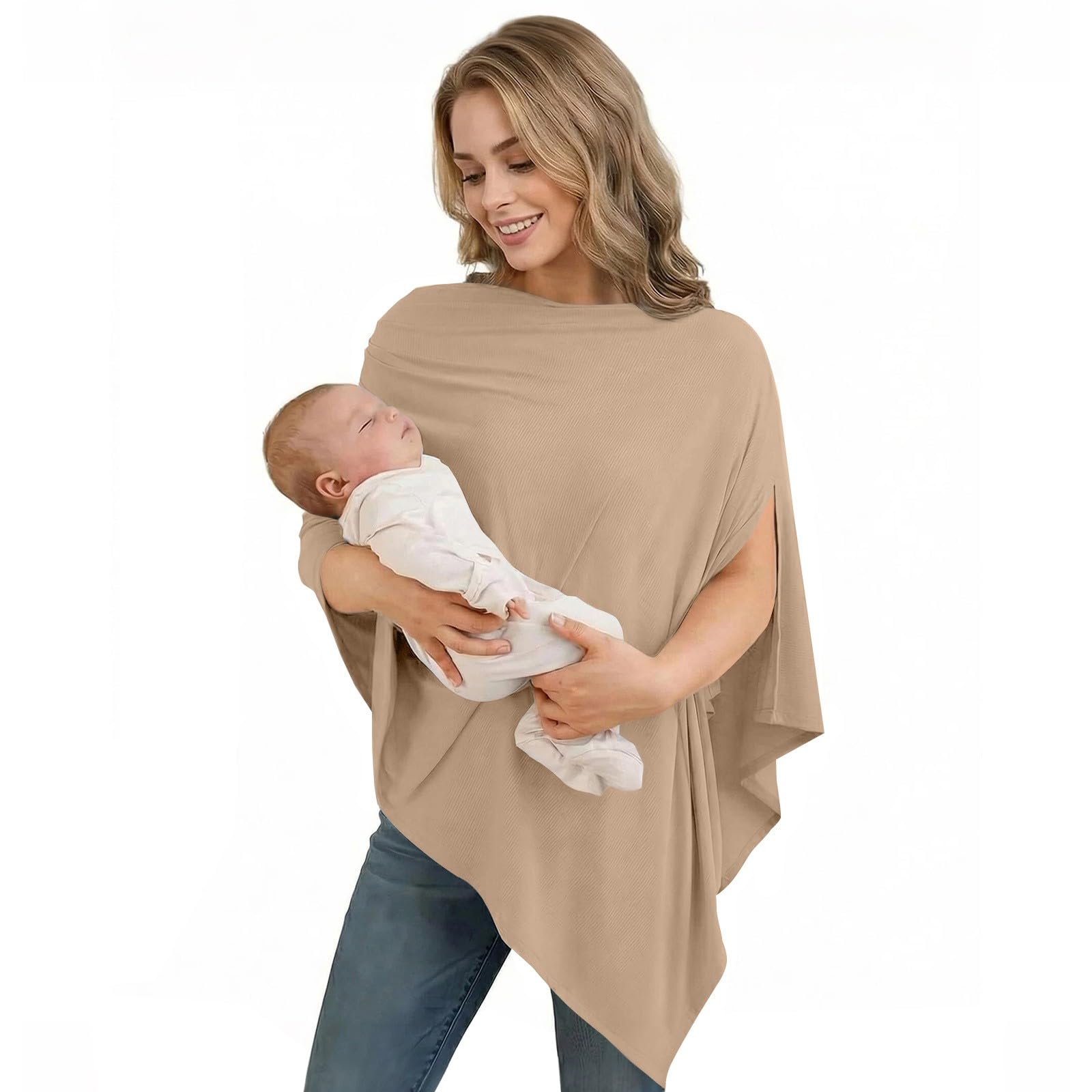 Breastfeeding Nursing Cover Shawl for Mum Super Soft Breathable Lightweight Solid Color Comfortable Baby Nursing Shawl