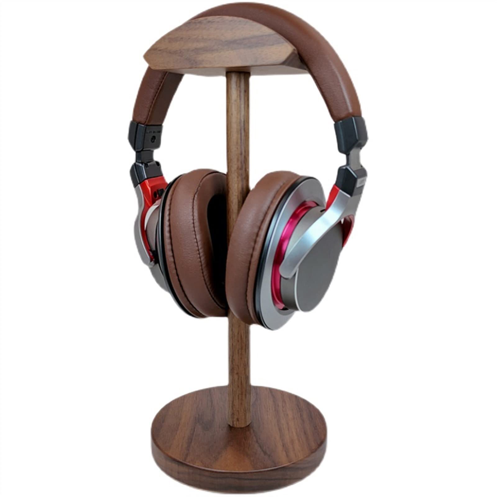 shangguanyun456 Headphone Stand Wooden Headphone Holder Walnut Headset Hanger Stand Gaming Desktop Earphone Anti-slip with Solid Base(Walnut)