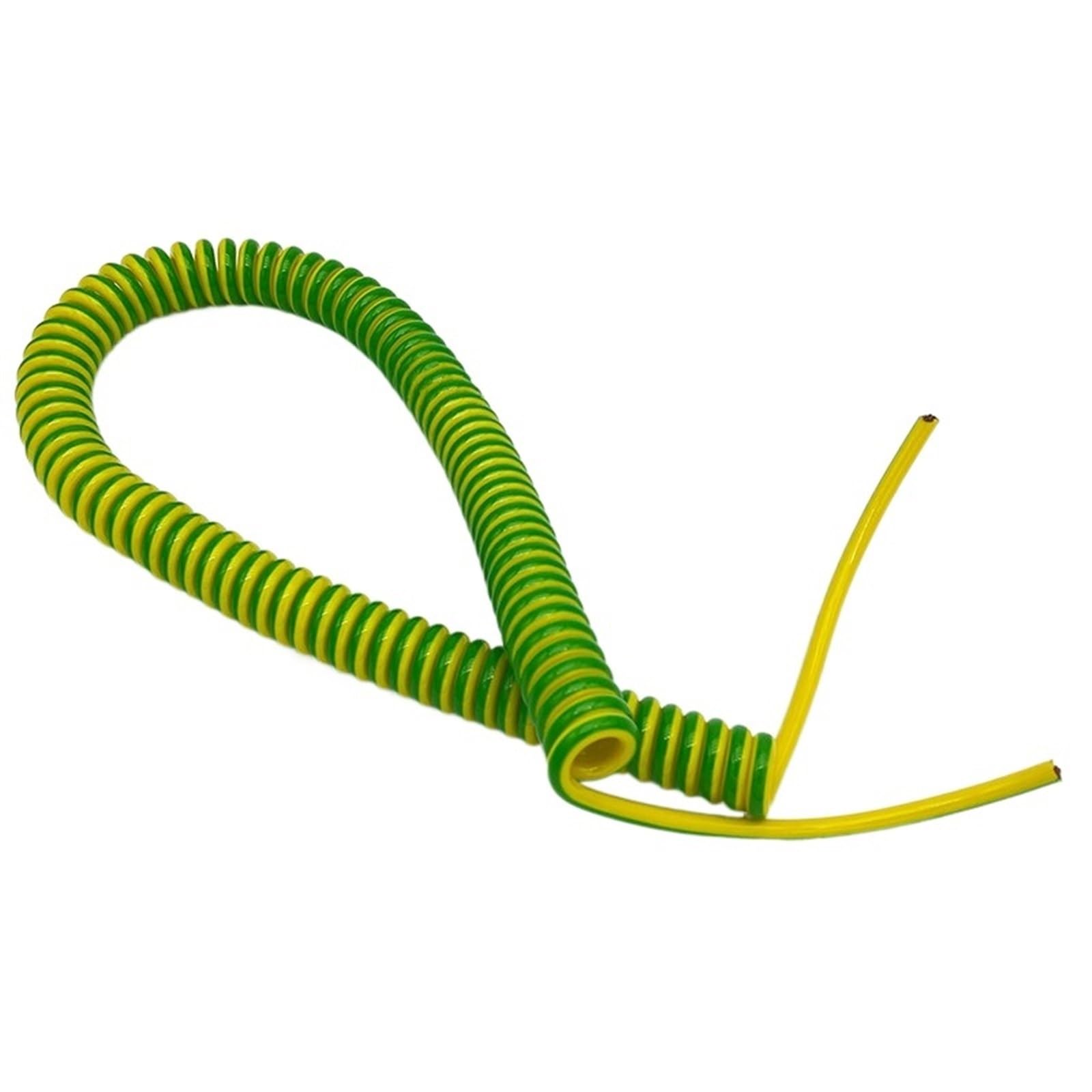 Gewundene Spiralleitung 1-adrig 17AWG – Erdungskabel Gelb-grün, 3 M, TPU-Mantel, -20 Bis 120 °C – Für Elektronik & Handräder