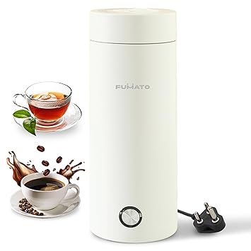 The Better Home Fumato 300W Portable Electric Kettle For Travel 400 ML| Fast Boiling, Auto Shut-Off, Dry Boil Protection, Leak-Proof Design & Stainless Steel Interior- White - image, photos