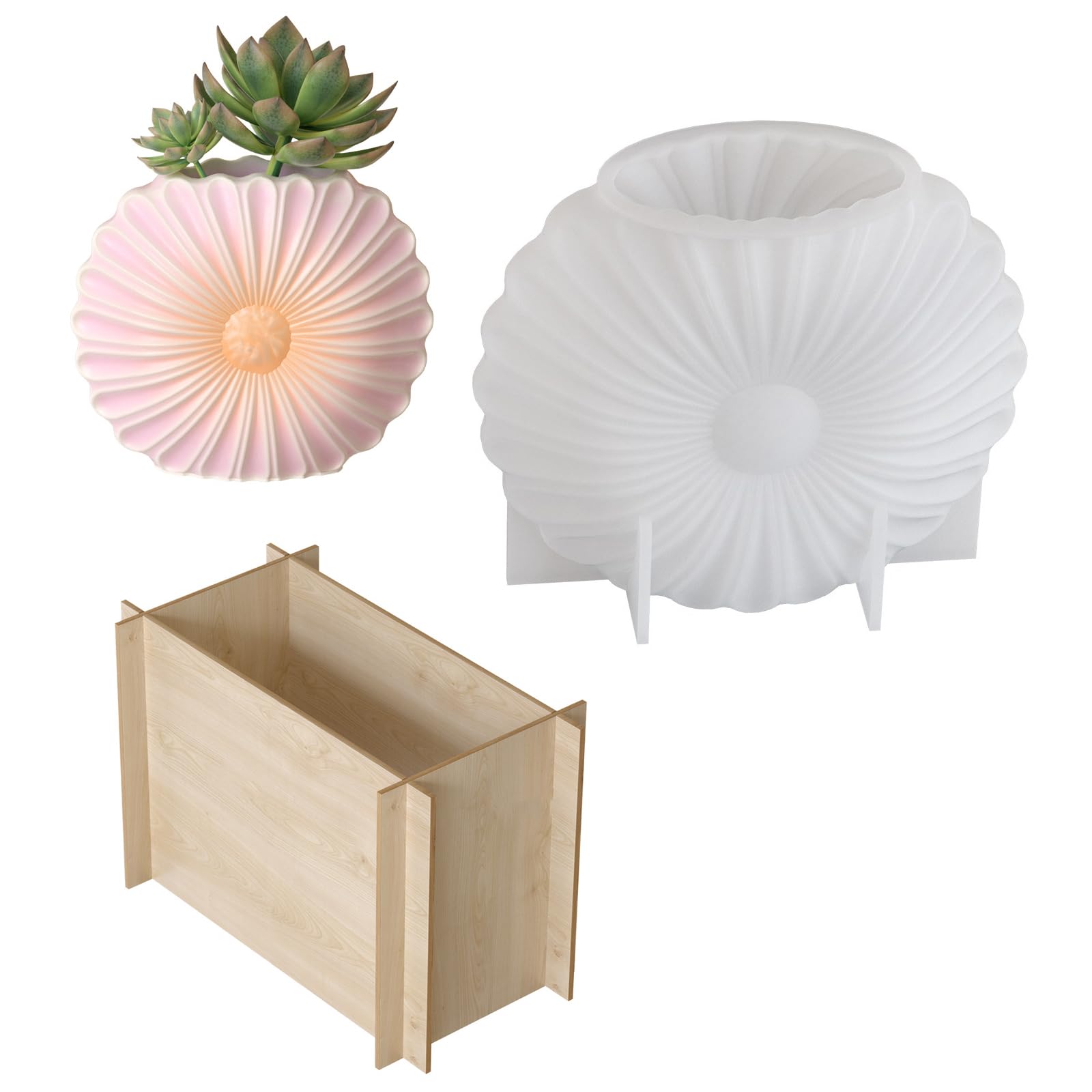 NEWFT Silicone Mold For Sunflowers Vase Craft Projects Great For Resin And Plaster Creation With Realistic 3D Design