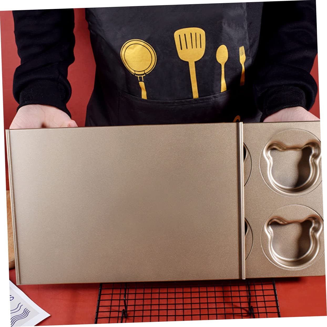 Metall Backform Bär Geformt Kuchen Form Diy Backen Werkzeug Antihaftform Backzubehör Kuchen-backgeschirr Für Backofen Mikrowelle