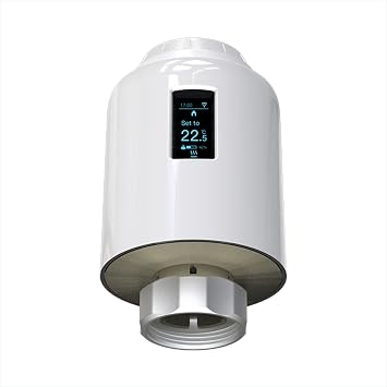 ENER-J Smart WiFi Radiator Thermostat - Digital TRV Valve for Multi-Room Heating Control, Save Energy & Costs, Works with Alexa & Google Assistant, Open Window Detection, DIY Easy Installation
