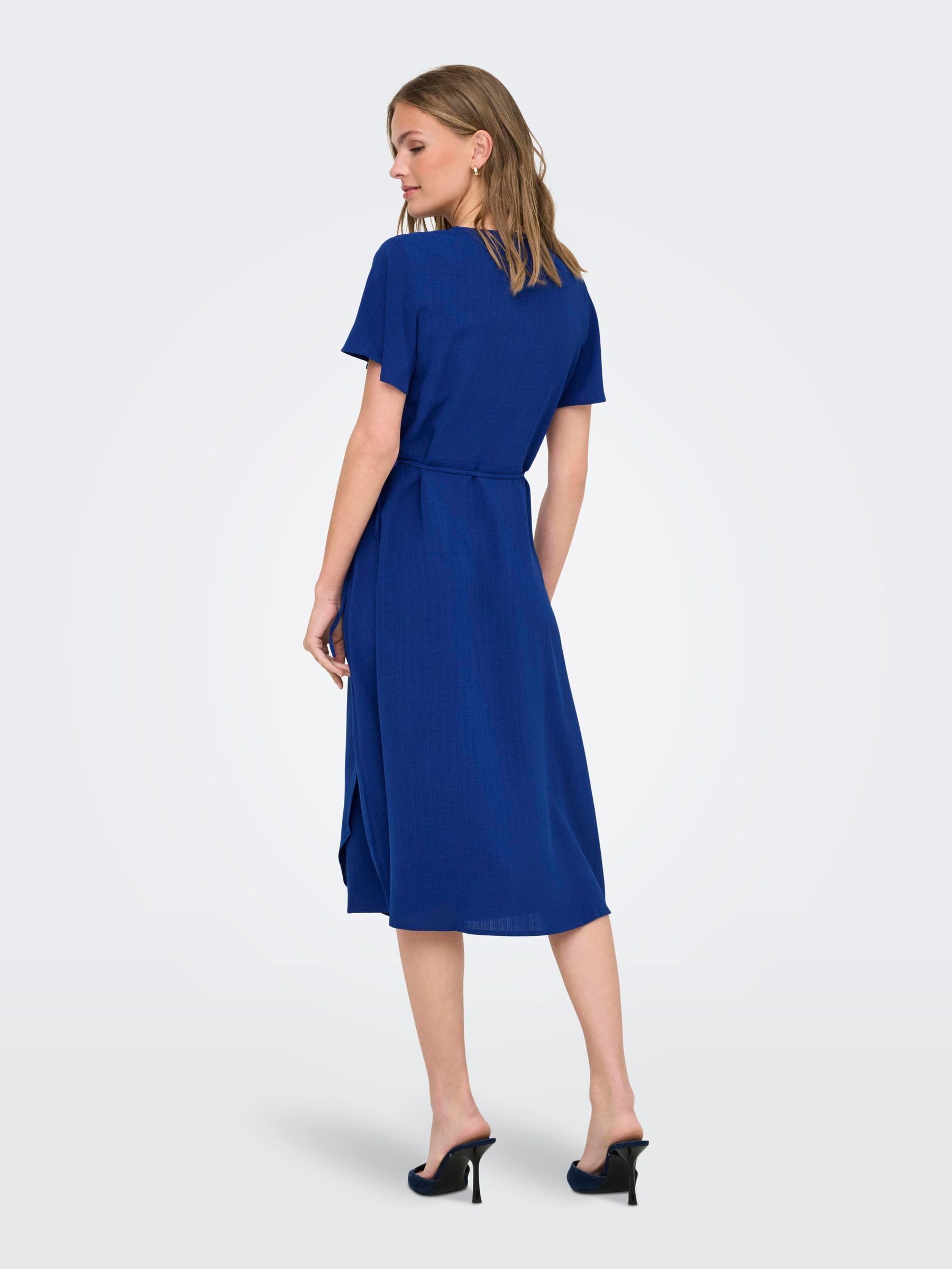 Onlcali Life S/S Midi Wrap Dress WVN, czarny, XL