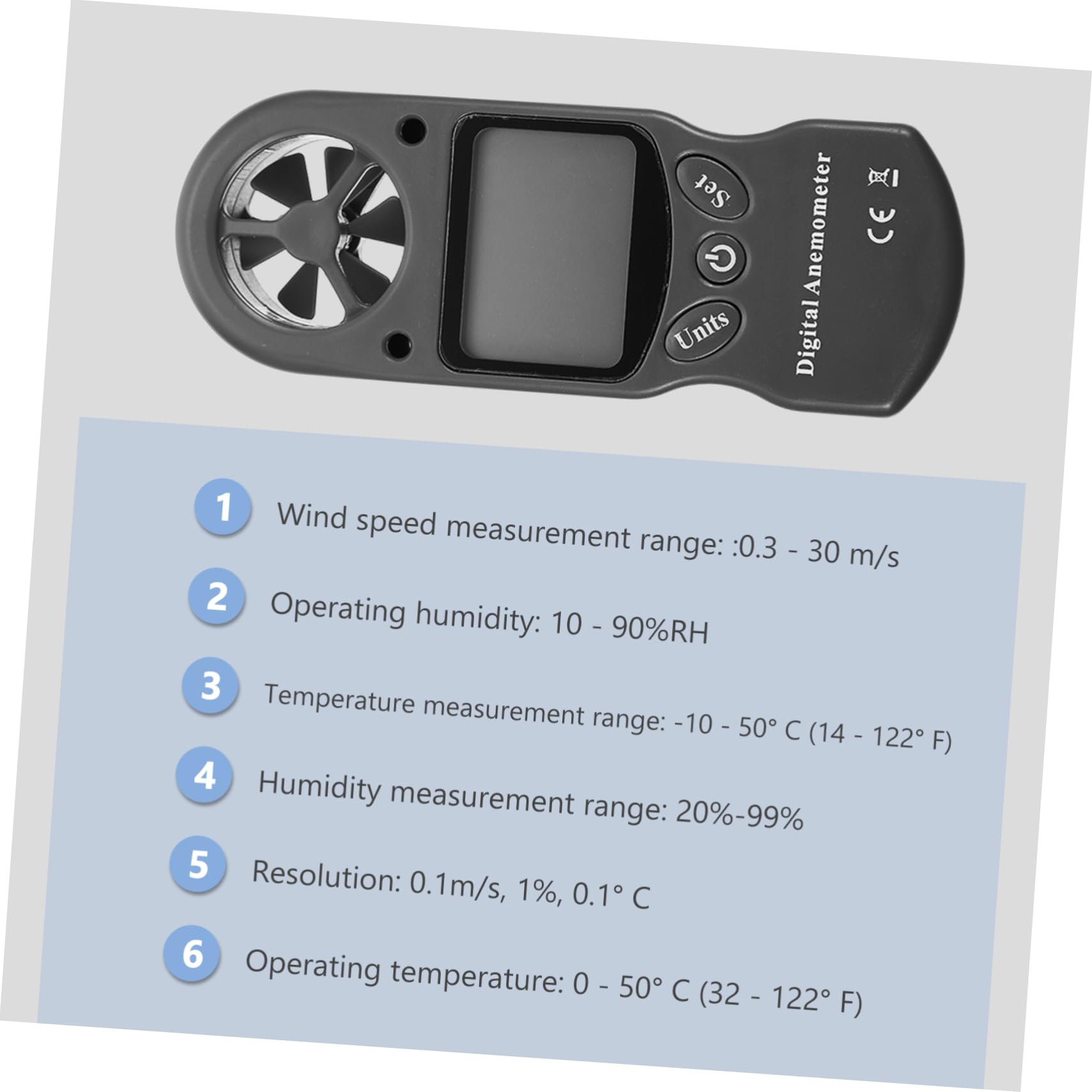 Termoigrometro Digitale Mini Portatile Nero in Plastica 1 Pezzo | Misura Umidità e Temperatura, con Borsa per Custodia, per Lavori Petroliferi e Ingegneria Esterna