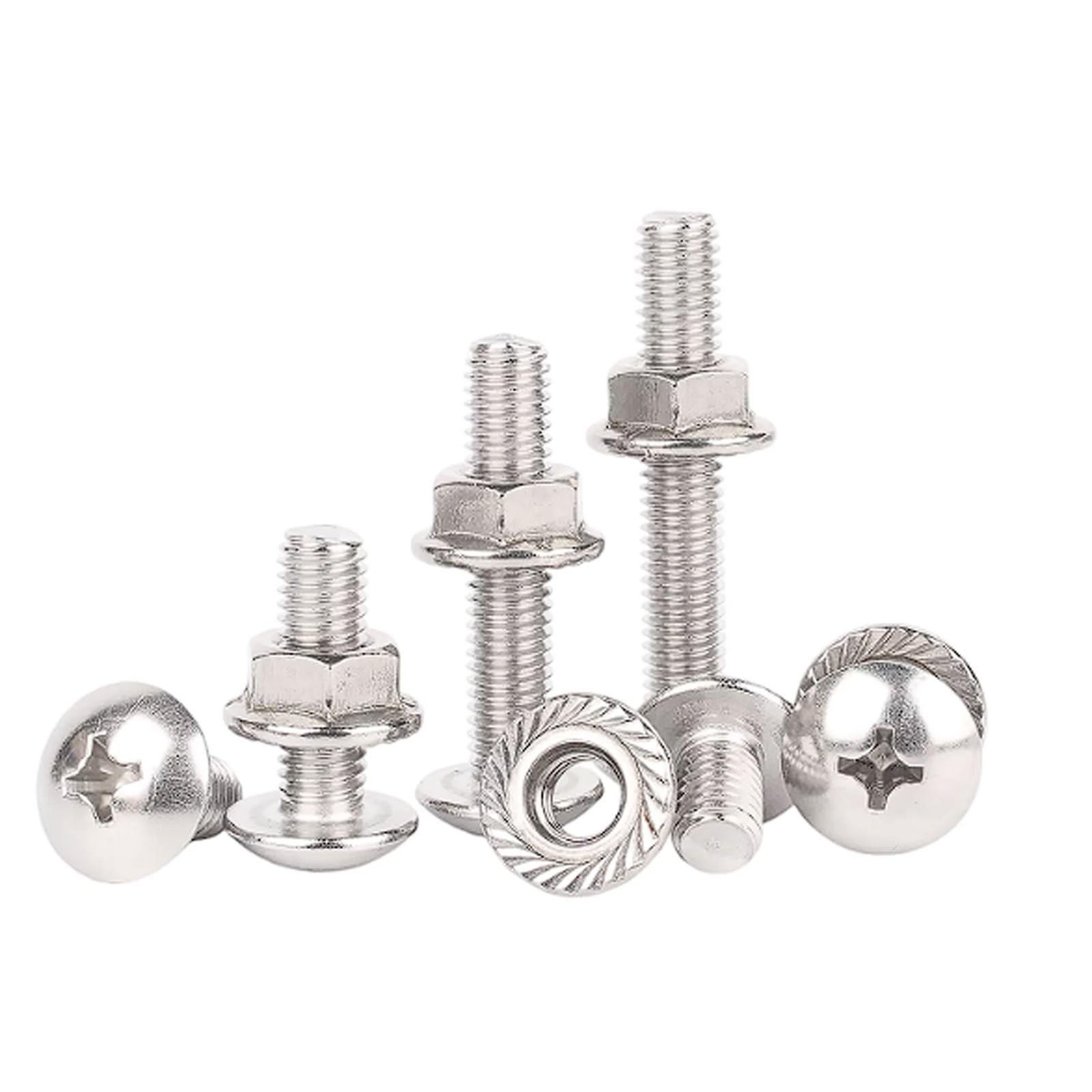 Kit de tuercas y pernos cruzados de cabeza plana grande M6 de acero inoxidable 304, 40 juegos, tornillos cruzados avellanados extra anchos Tornillos industriales(M6x60 [40 sets])