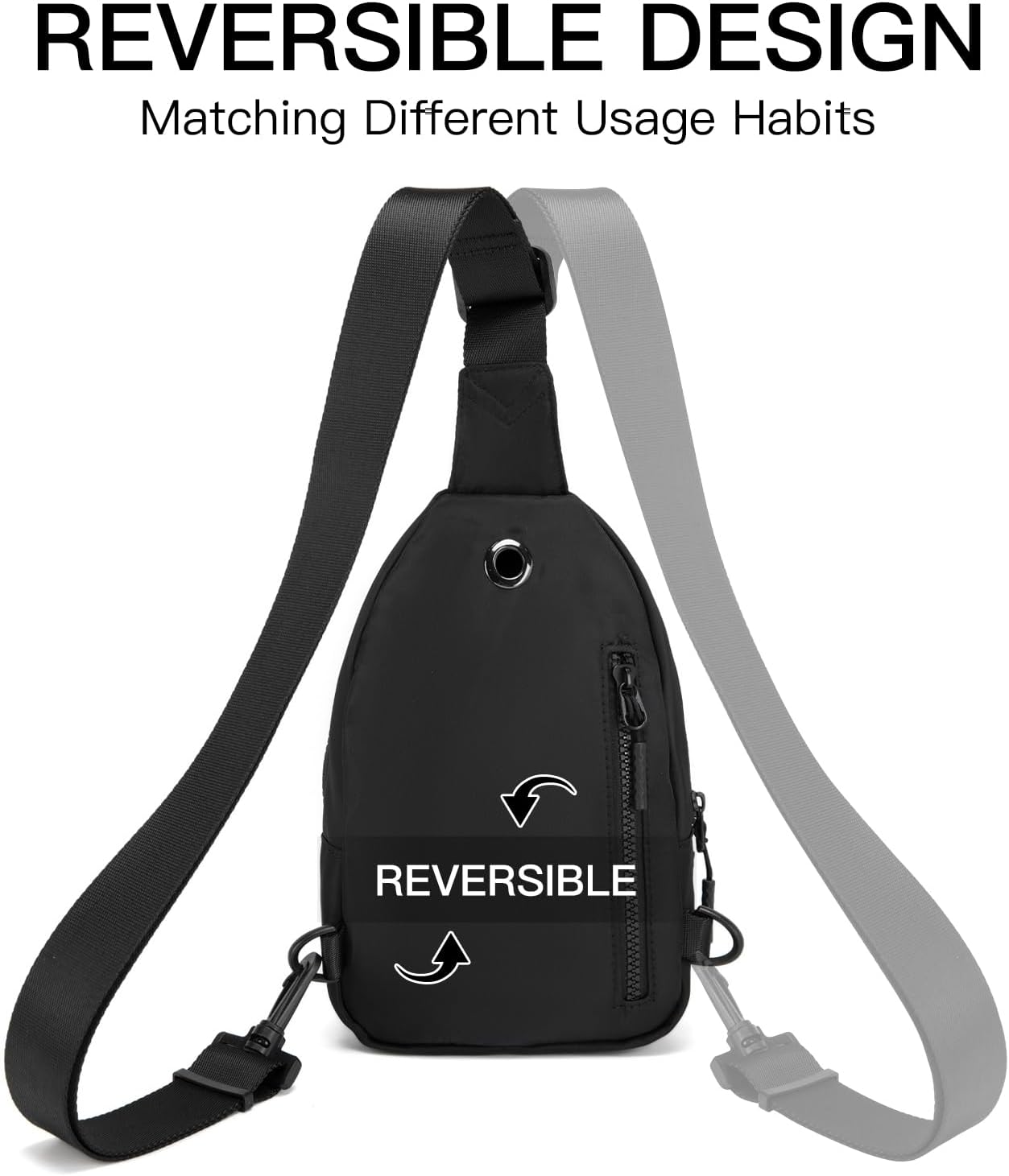 Viverte Small Sling Bag Crossbody Bag for Women with 4 Pockets Cross Body Fanny Pack Womens Chest Bag for Outdoors Traveling image 5