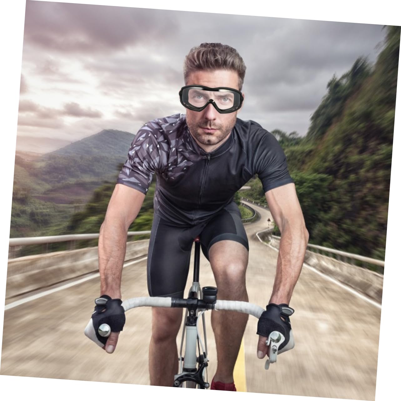 Vaguelly Occhiali Protettivi per Uso Outdoor Protezione Occhi da Vento e Spruzzi Antinfortunistica Resistenti Agli Urti, Materiale Tpe Pc per Ciclismo e Motociclismo
