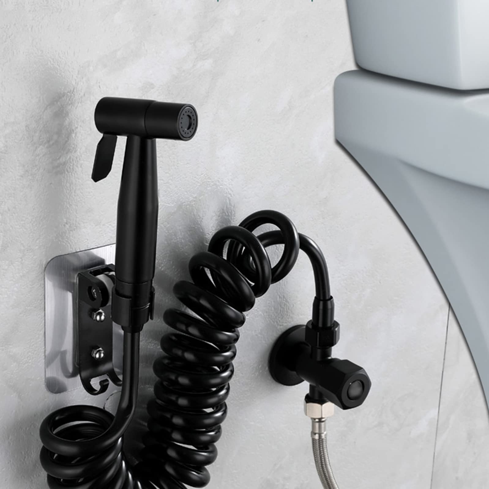 spruzzatore bidet manuale doccetta per bidet nero Soffione doccia WC nero con spruzzatore in acciaio inossidabile per la pulizia dell'igiene personale