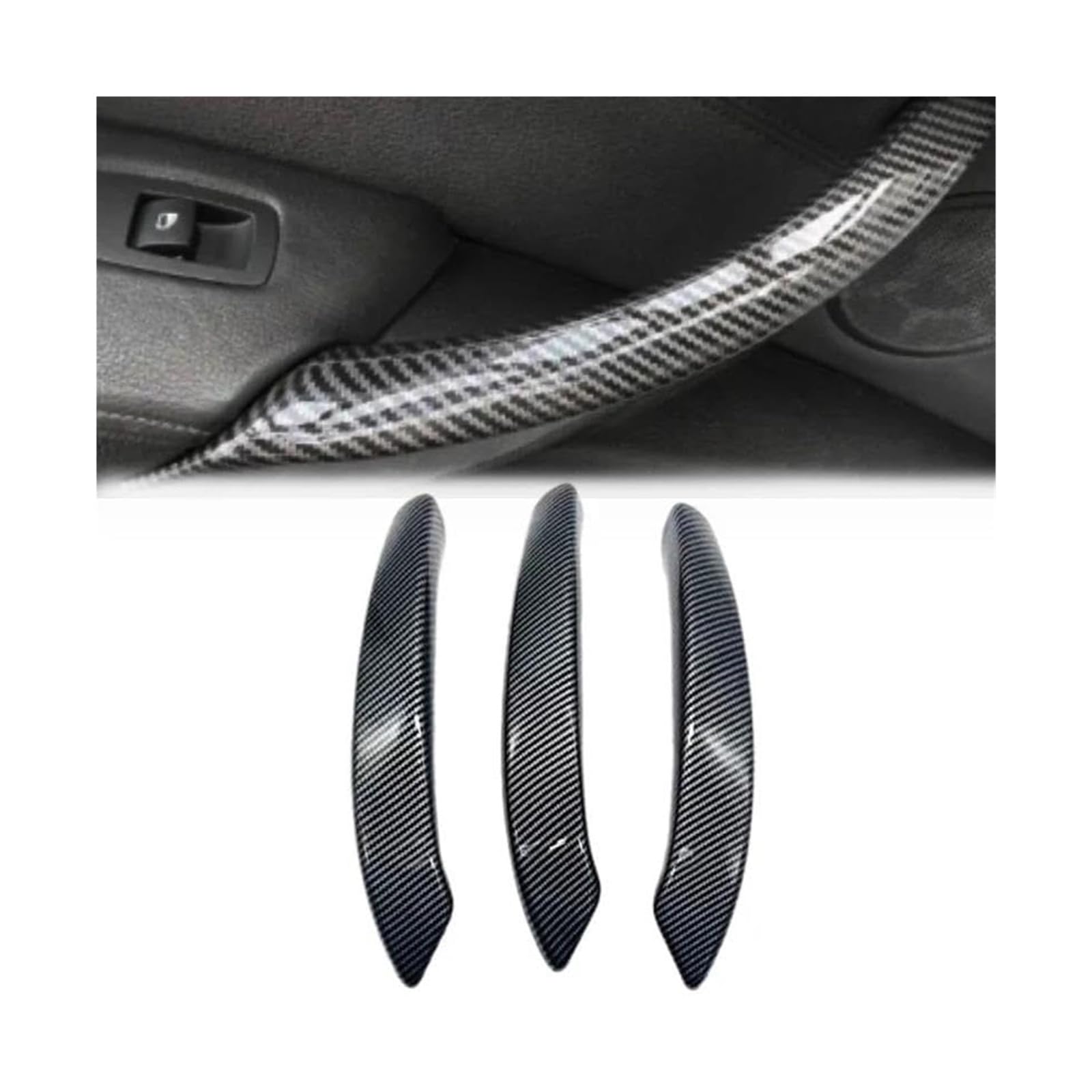 Set maniglie Maniglia Interna Della Portiera Rivestimento In Fibra Di Carbonio LHD Per X5 E70 2007-2013 X6 E71 2008-2014