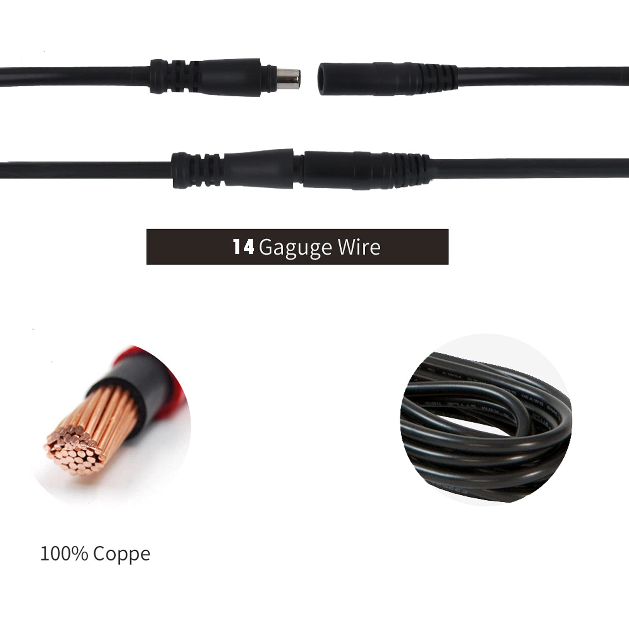 Przedłużacz DC 8 mm, wtyczka sieciowa DC 3 m do generatora solarnego, przenośna stacja kulturystyczna i moduł solarny, kabel 14 G