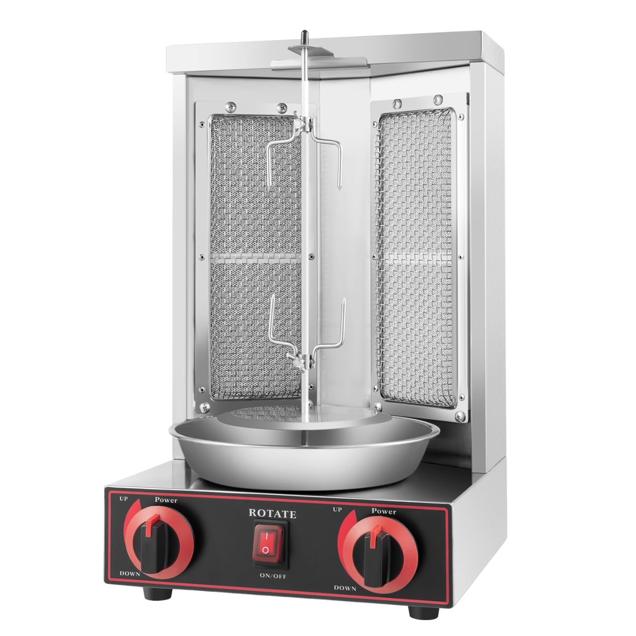 Genérico Máquina de Kebab de Gas 3000 W Parrilla Vertical máquina de Acero Inoxidable eléctrica Barbacoa Parrilla Kebab para Parrilla de Pollo, Cordero, Carne de Res, Cerdo