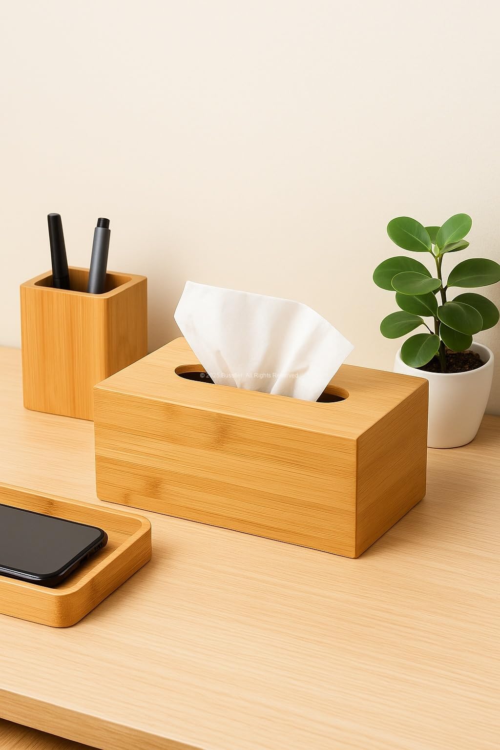 Busstier Ahşap Kapaklı Plastik Peçetelik Modern Servis Standı Dayanıklı Şık Tasarım Ev Ofis Kafe Mutfak için Dekoratif Organizer