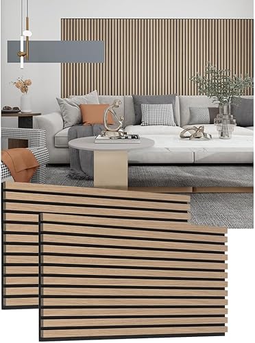 Paneles de pared de listones de madera acústica para decoración de pared interior, paneles de pared insonorizados, paneles de madera de listones 3D,