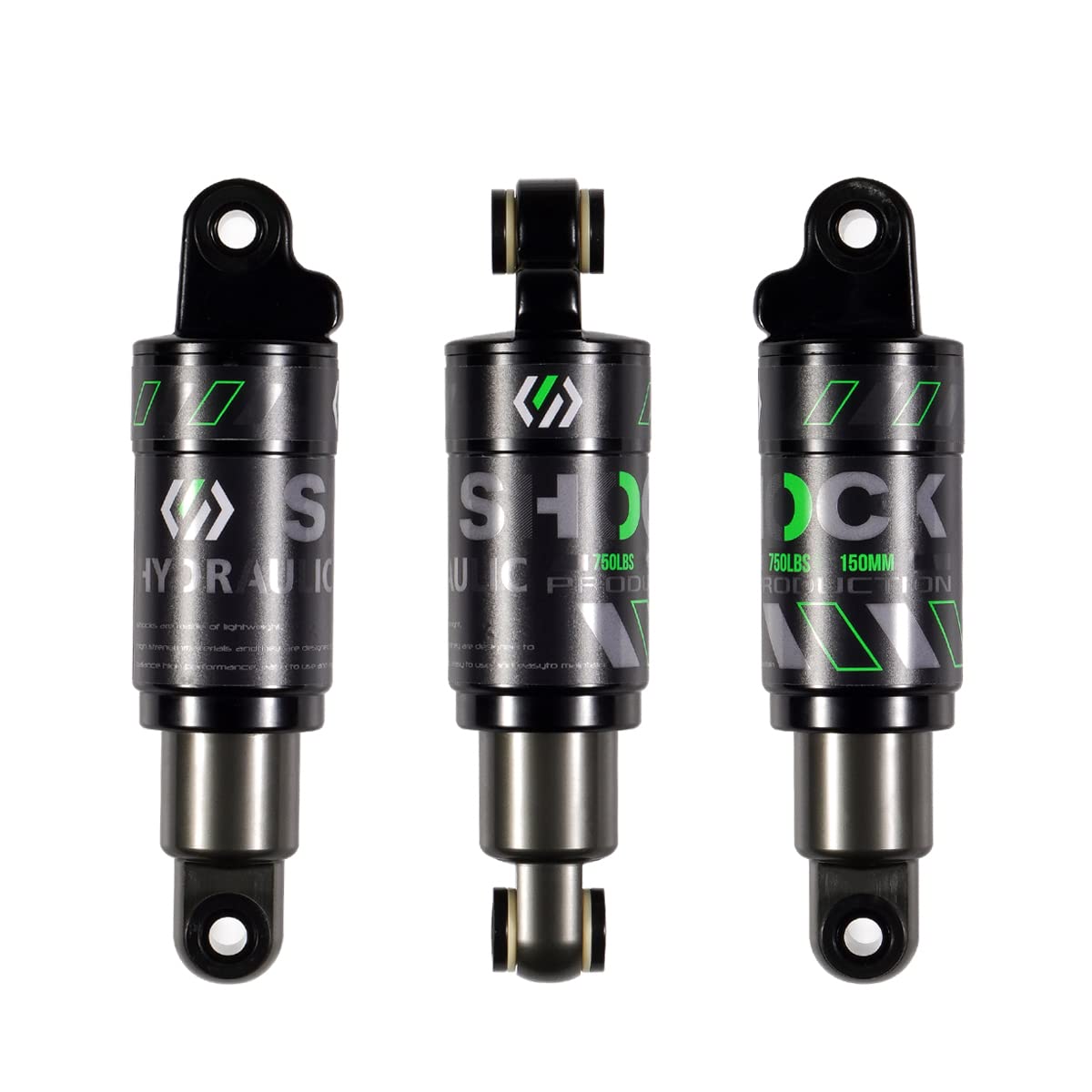 Chooee Mountain Bike Rear Shock absorber 120mm/125mm/150mm/165mm/185mm/190mm/200mm Bicycle Rear Suspension Shock Absorber 150mmx750lbs