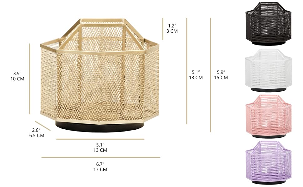 EXERZ Desk Organiser/Desk Tidy Caddy/Pen Holder/Multifunctional Organiser (Golden) - Image 2