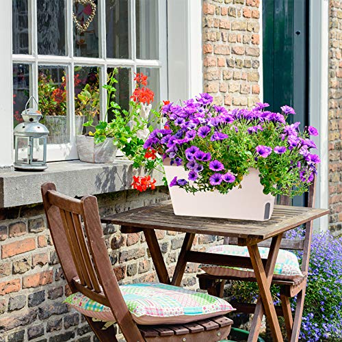 Image of OurWarm 3 Pack Self Watering Herb Planter Set for Windowsill, 10.5In Indoor Herb Garden Planters with Water Level Indicator, Dual Layer Easy Care Pot for Basil, Flowers, Vegetables & Succulent