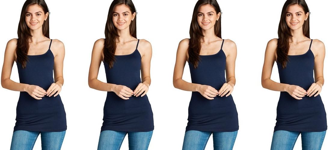 4 Pack Active Basic Women's Basic Tank Top (True Navy 4 Pack)