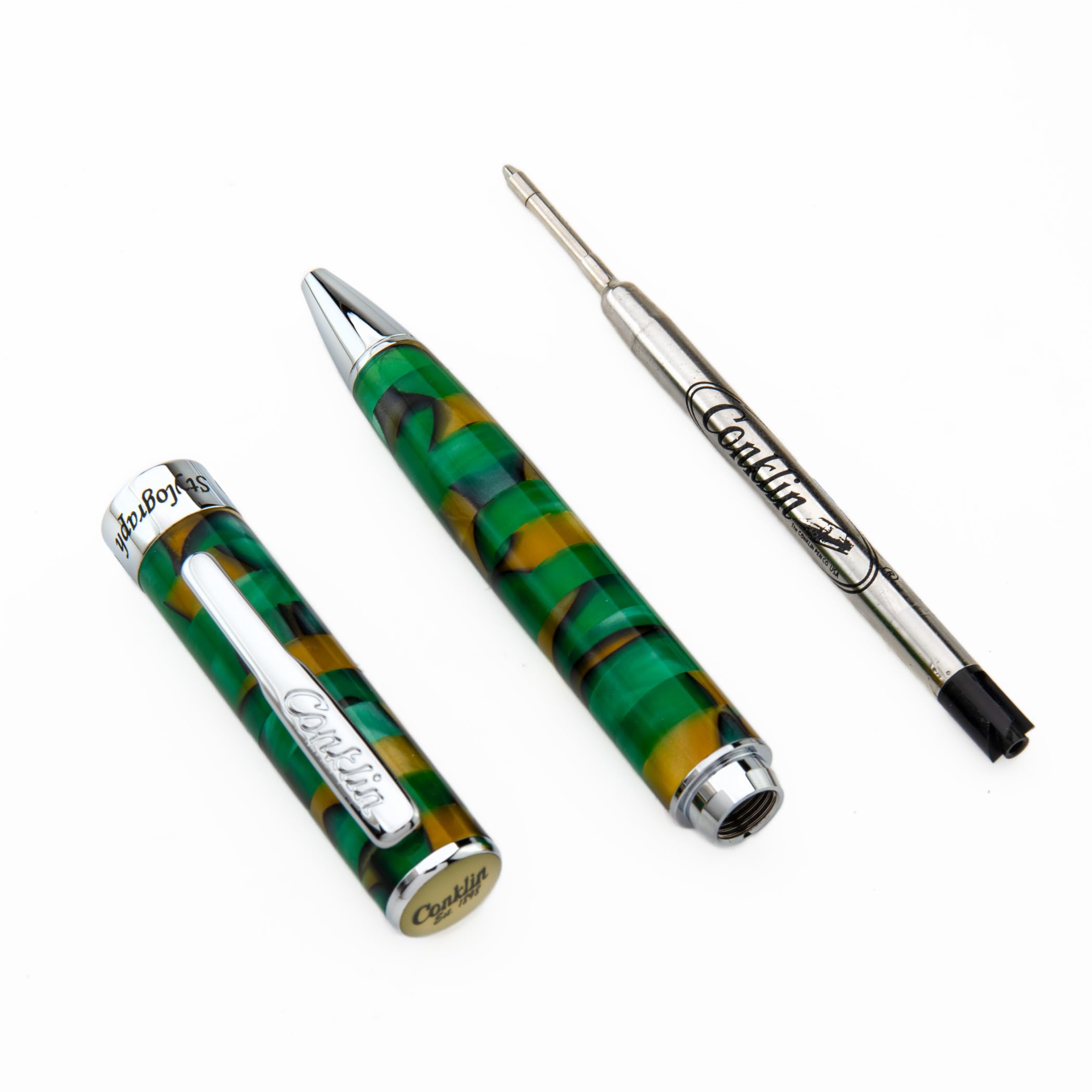 Amazon | Conklin Stylograph モザイクボールペン グリーン/ブラウン