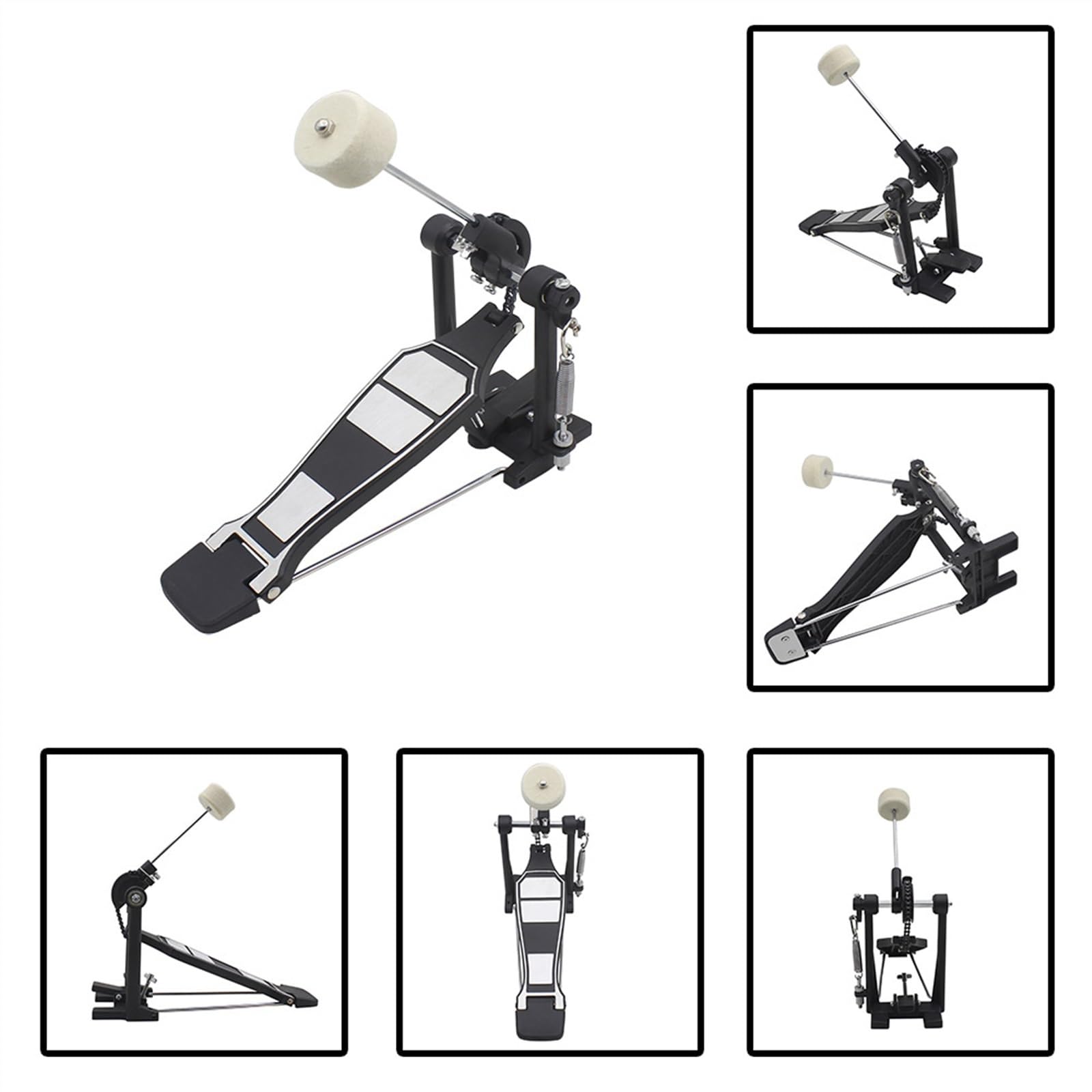 Bass Drum Pedal With Drum Beater Tension Spring Single Chain