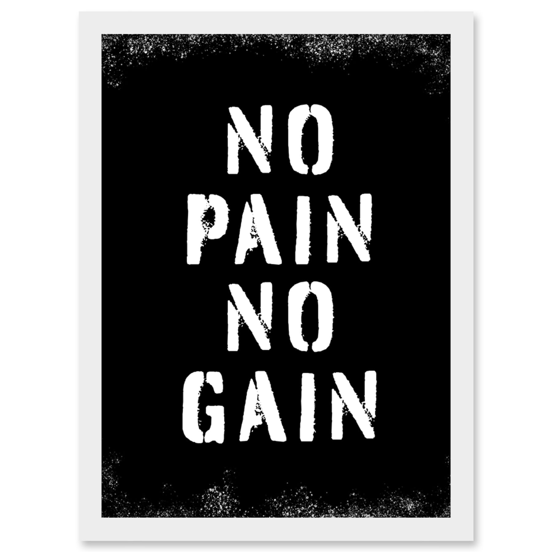 Artery8 Exercise Decor Inspiration No Pain No Gain Inspirational Gym Decor Wall Art Artwork Framed Wall Art Print A4