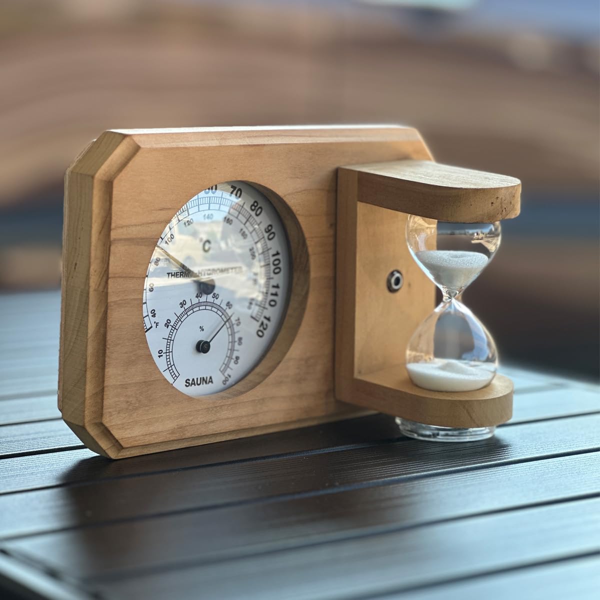 Amazon.co.jp: MGC Sharefunn サウナ用温湿度計 120℃ 温度計 砂時計 15