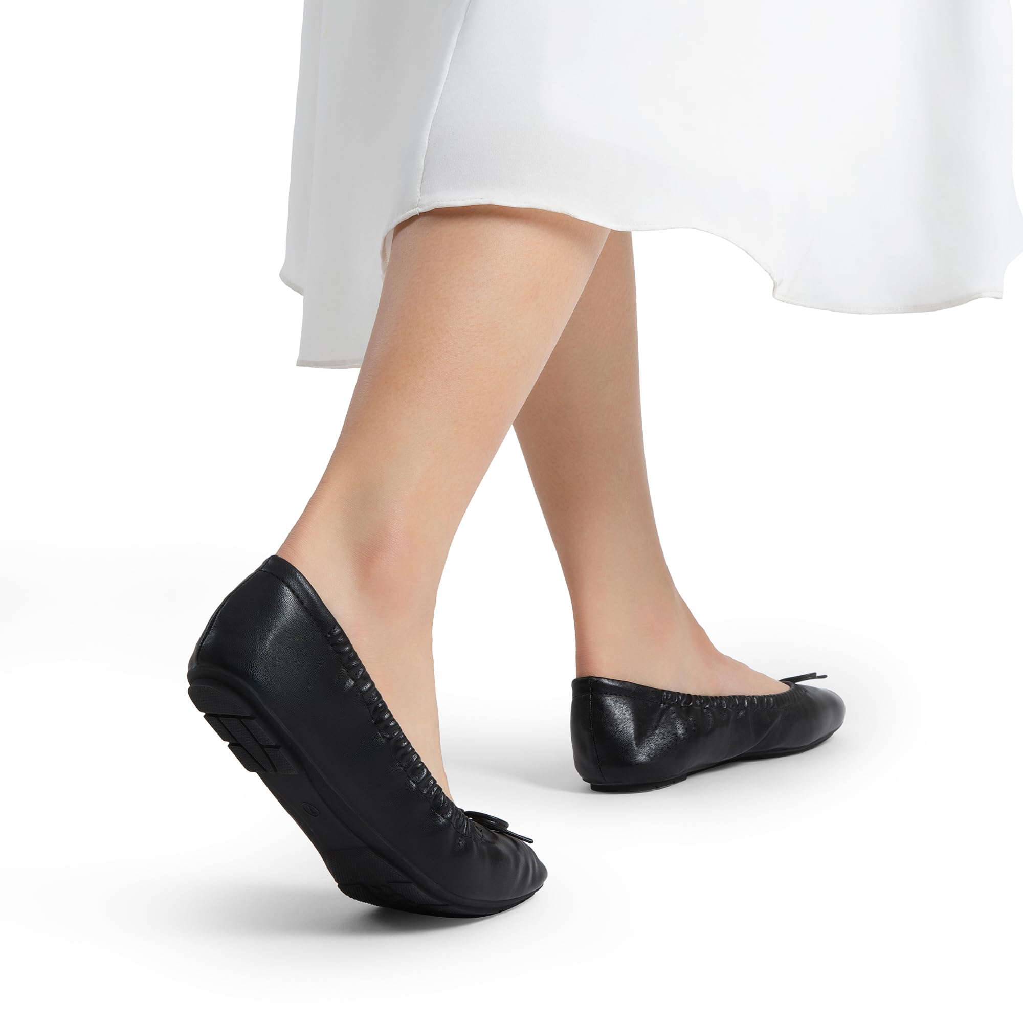 DREAM PAIRS Zapatos planos de ballet plegables con punta cuadrada para mujer, con lazo, elegantes, cómodos, ligeros, sin cordones, de vestir