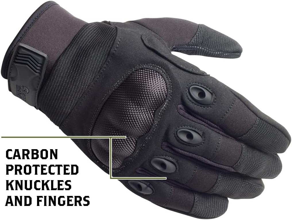 Scipio BHG633L Black Outdoor Pathfinder Gloves with Leather - Large