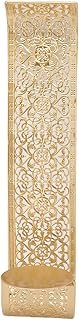 Gold Hollow Carved Wall Sconce Candle Holder, Exquisite Details Metal Shelving Solution Wall Candlestick Holder