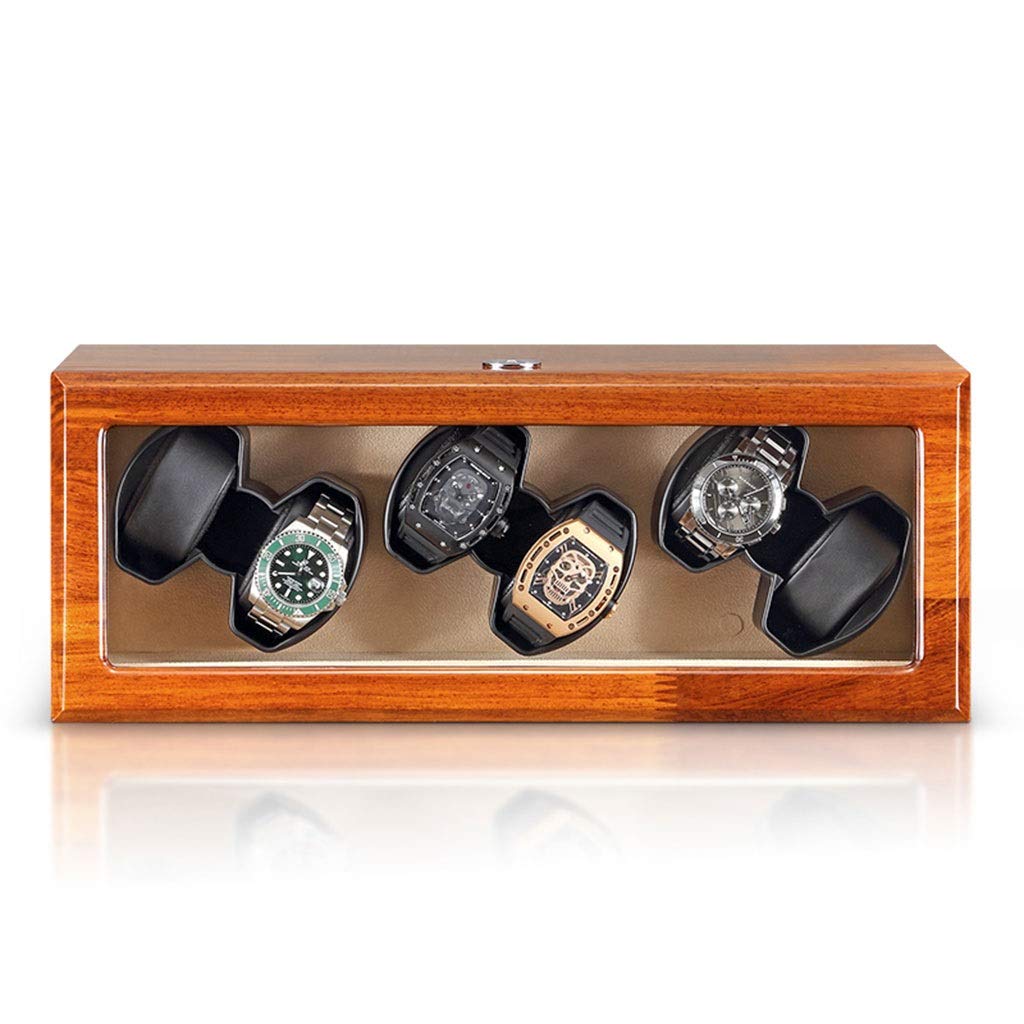 MZP Watch Dust-Proof Box Leather Automatic Pine Wood, Mute Antimagnetic Design Battery Powered and AC Adapter (Color : (6+0))