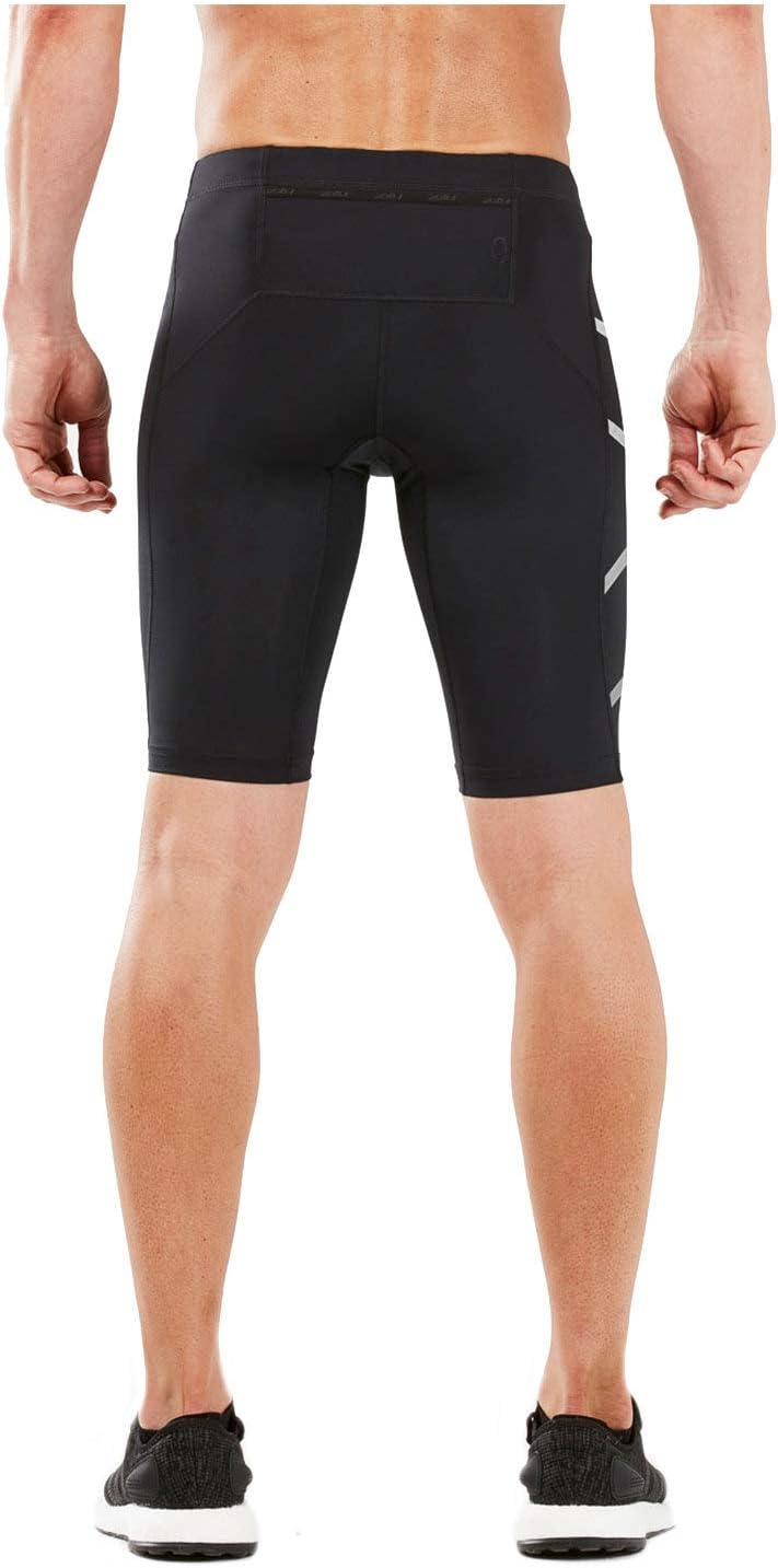 2XU Men's Run Compression Shorts Black/Silver Reflective XL