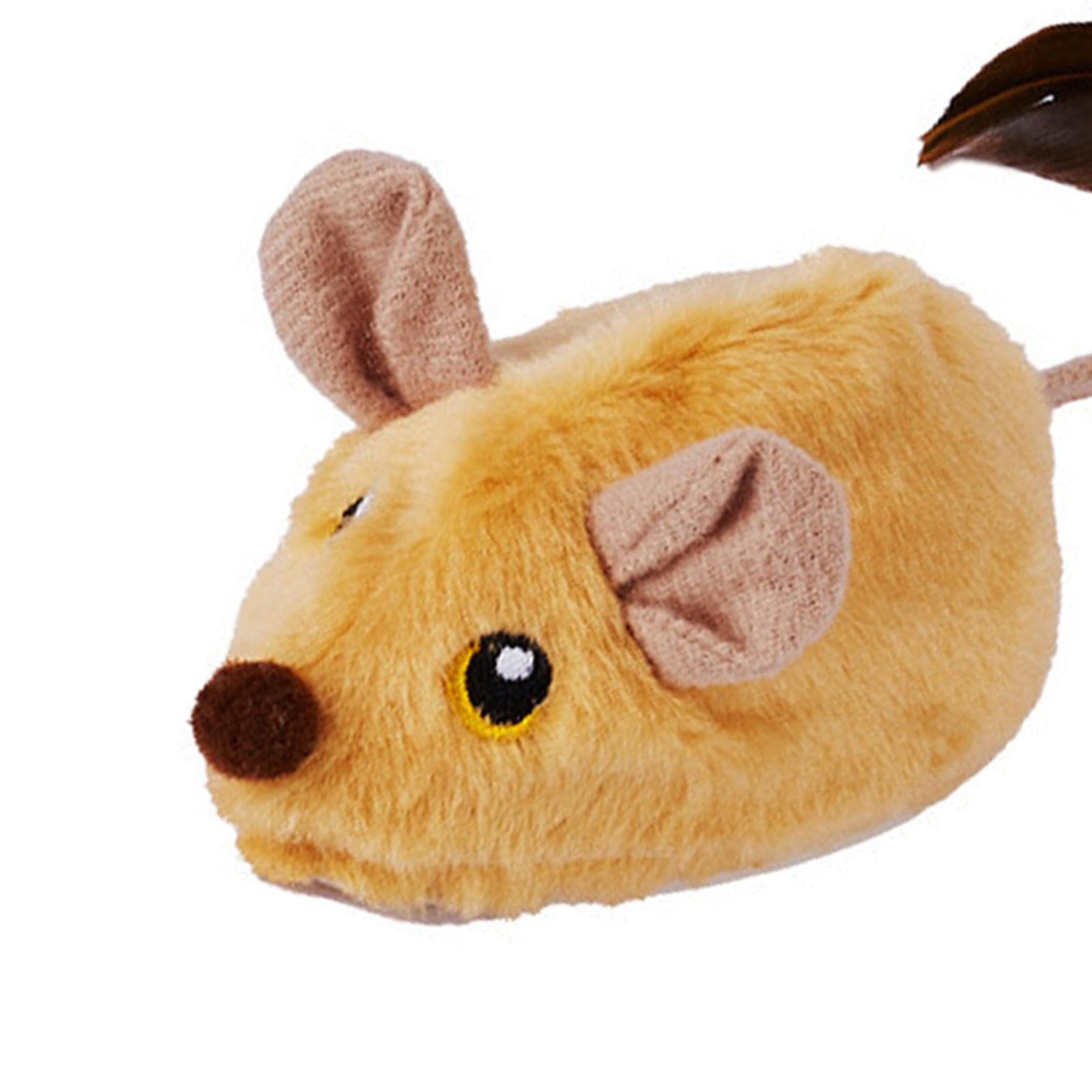 Lot de 5 jouets interactifs pour chat souris lavables Jaune
