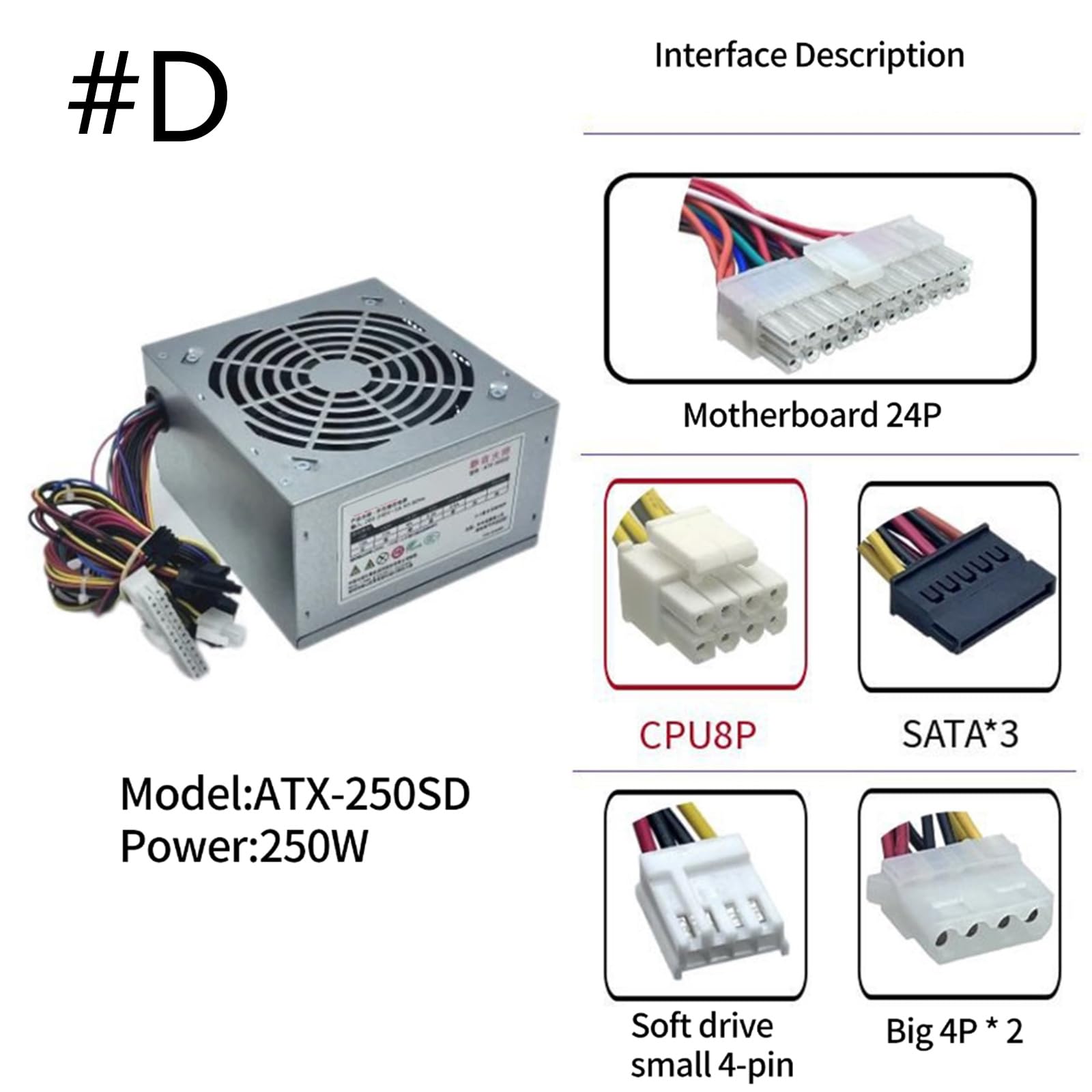 Alimentatore 200W/250W/300W/350W 300SD 200SD per Giocatori Modulo Alimentazione PC con Tensione Affidata