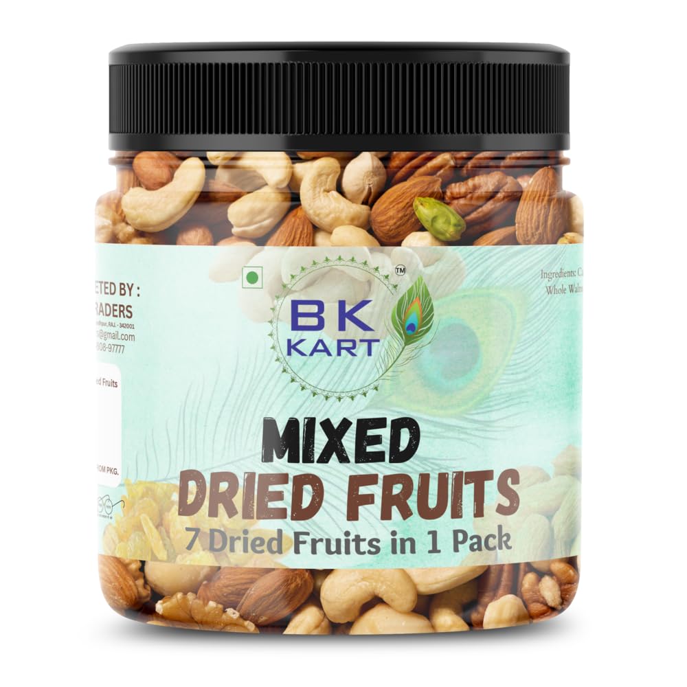 BK KART Mix Dry Fruits 8 in 1 COMBO OF Cashews,Almonds,Raisins,Black Raisins, Pista, Anjeer Whole Wallnuts, Jar PACK of 500gm-image-27
