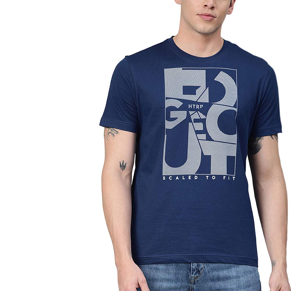 HUETRAPMens Round Neck Short Sleeve Rogue Graphic Tee