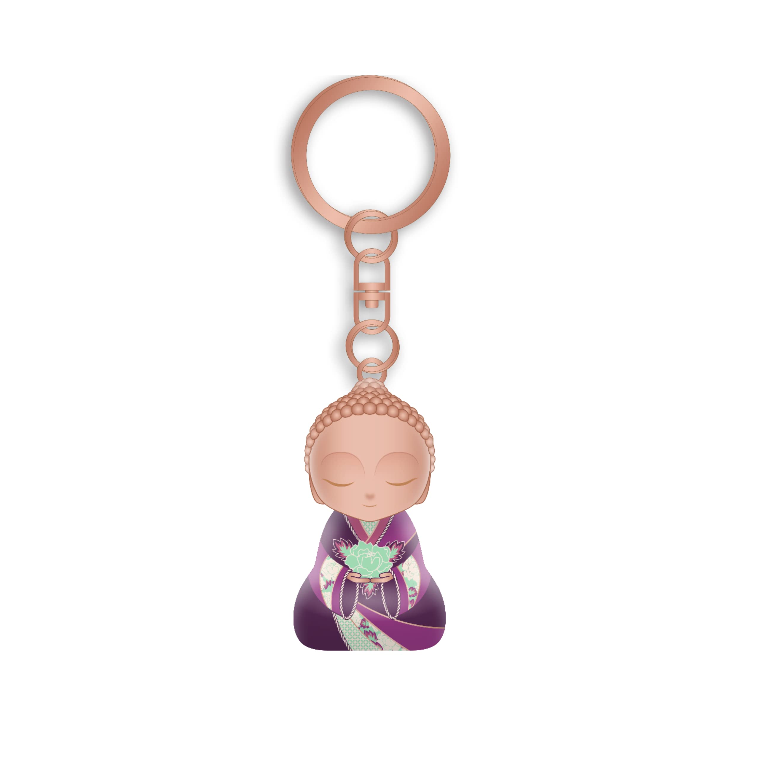 LITTLE BUDDHA Buddha key ring, 4.5 cm, pleasure collects and happiness is cultivated., Multicolored