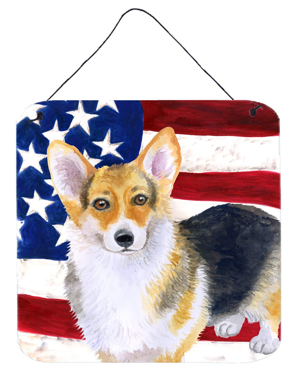 Pembroke Corgi Patriotique cadeau idéal impression sur métal multicolore