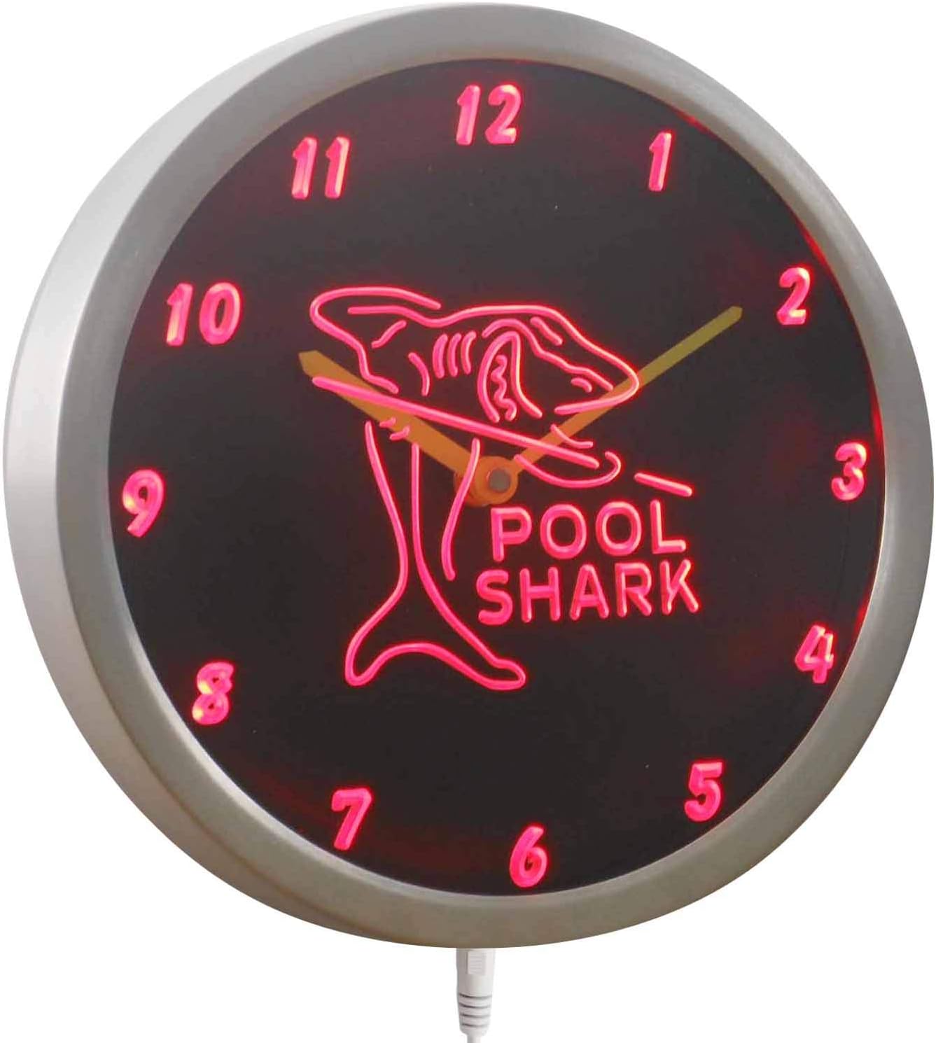 ADVPRO nc0960-b Pool Shark Man Cave Decor Neon Sign LED Wall Clock