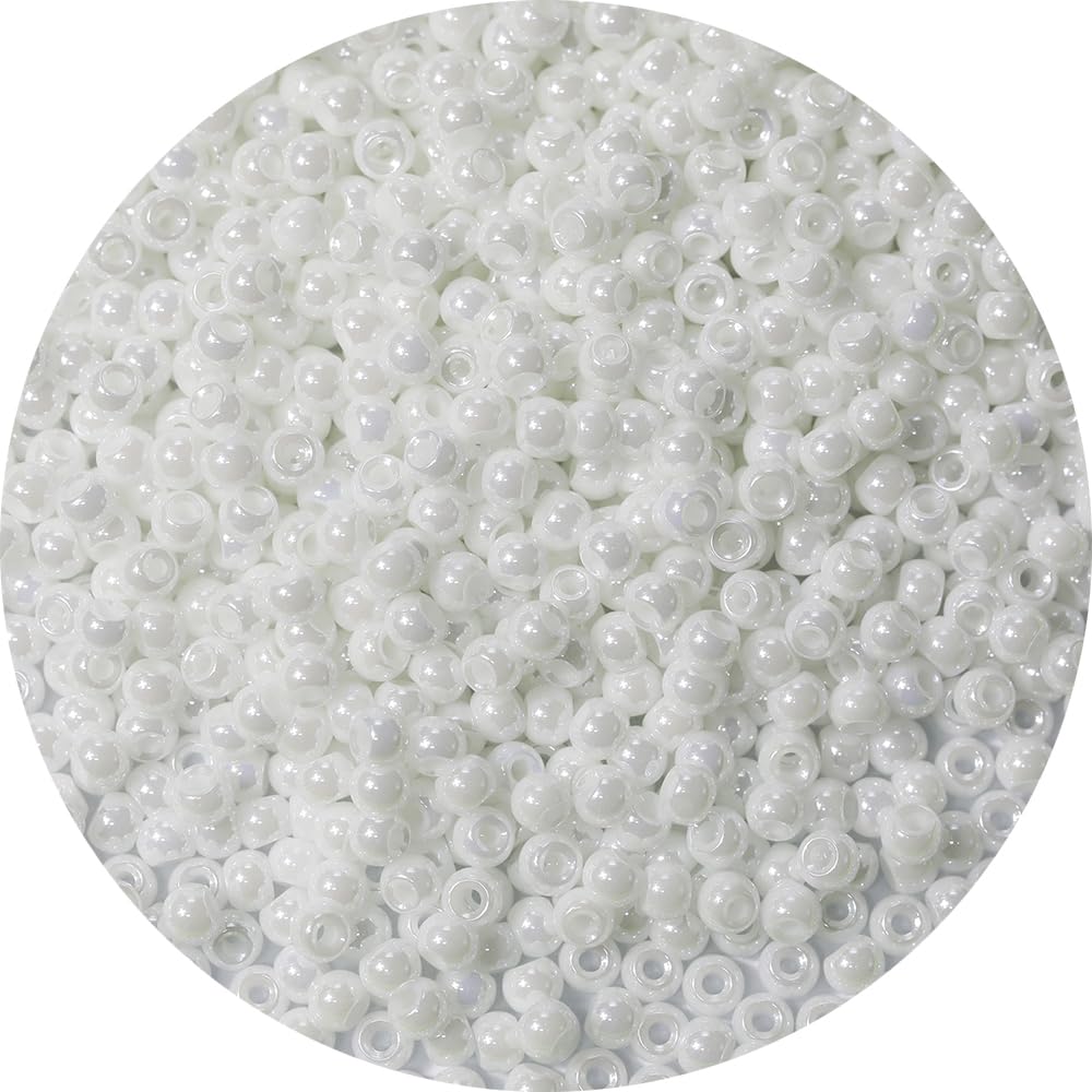 Bala&Fillic Size 4mm White Pearl Color Seed Beads 1400pcs/100 Grams