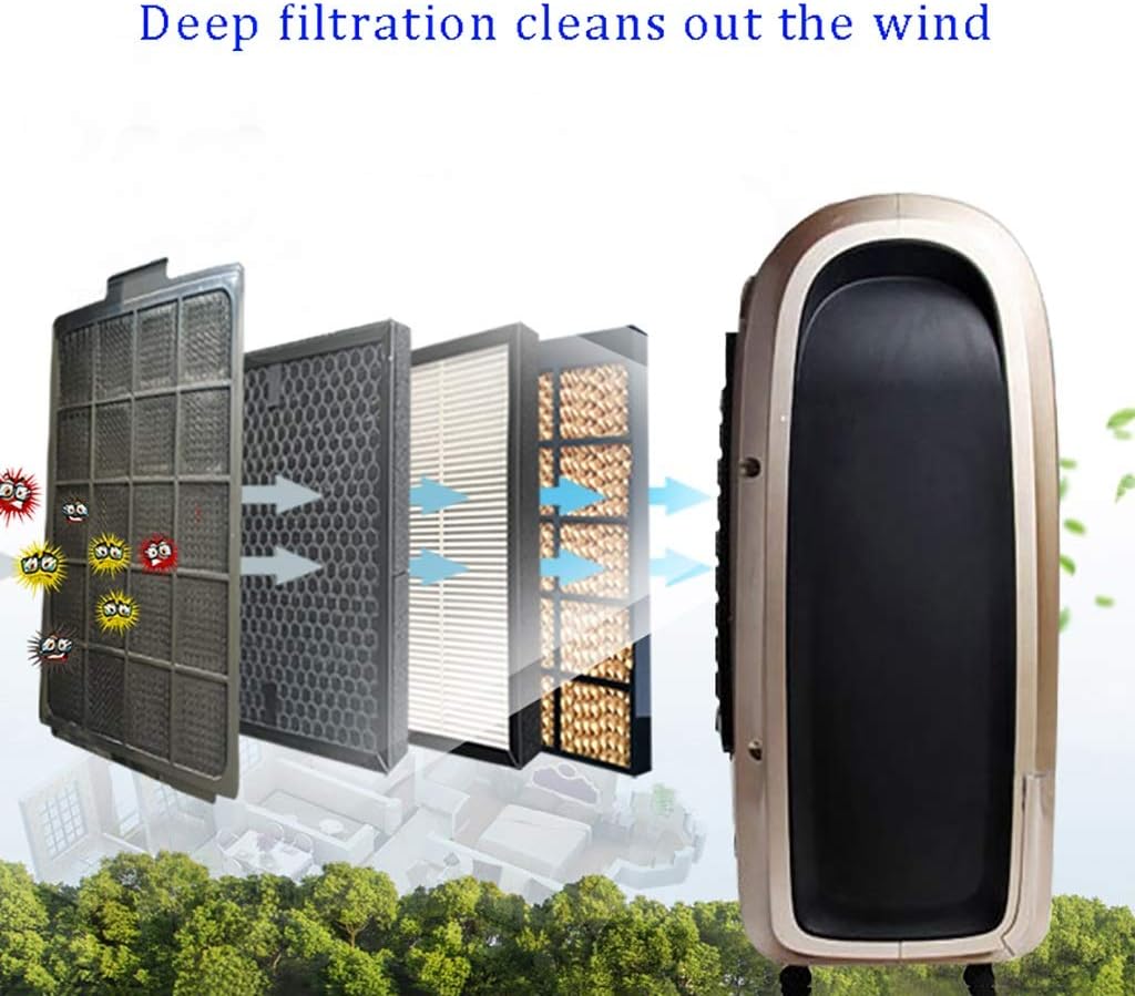 Summer Air Cooler Portable Heating Cooling Air Conditioner 15h Timer 10L Water Tank LED Panel 4 in 1 Cold Fan Yellow