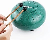 Vista 2 de Tambor de lengua de acero para niños: 8 notas de 6 pulgadas clave de C Metal Steel Drums Instrumento con bolsa para meditación, yoga, educación Verde