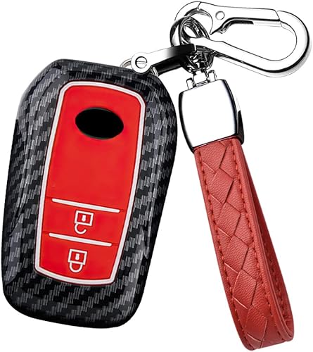 HIBEYO Funda para llavero de 2 botones para Toyota Corolla RAV4 Camry GX FJ150 Prius Yaris Land Cruiser Highlander LX RX NX Hilux Previa Aygo Prado