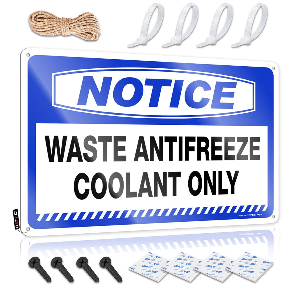 IBWNBBUSN Metal Signs Decor Notice Waste Antifreeze Coolant Only Tin Sign Funny Home Bar Signs Tin Decor(30X40CM)
