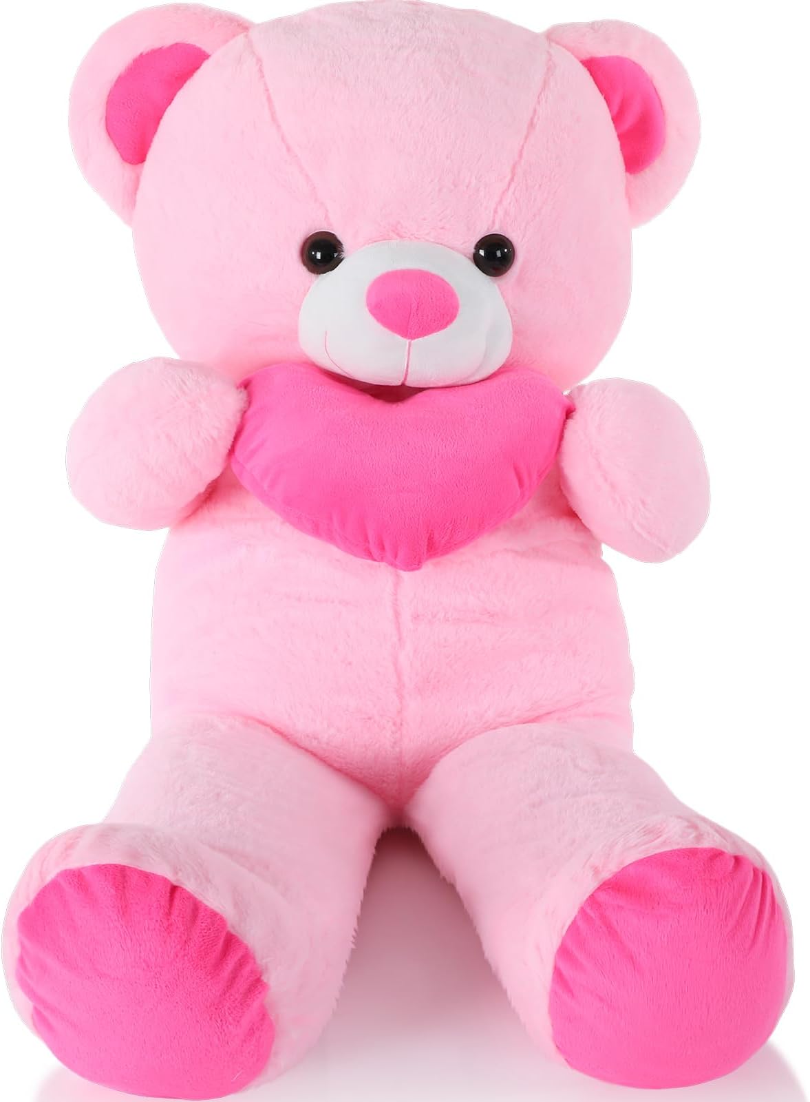 39" Giant Plush Stuffed Bear with Ribbon Bow Rose Cuddly Soft Plush Dolls Bear for Kids Girlfriend Birthday Favor(Lovely)