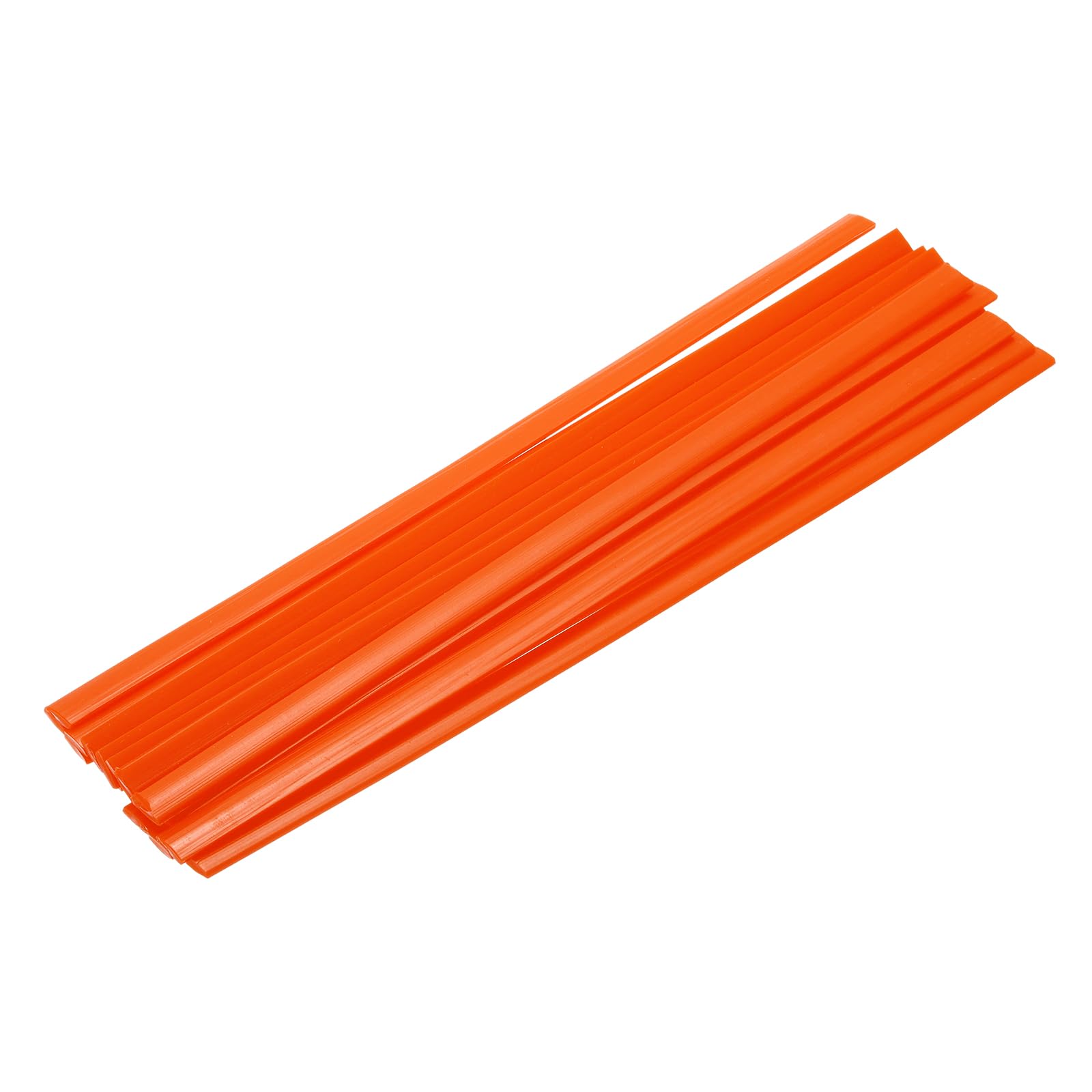 sourcing map 15 Pcs Orange Plastic Welding Rods 9.5mm x 250mm HDPE Flat Ribbon Plastic Welding Strip for Repairing Water Tanks Forklift Pallets Trash Cans Transfer Troughs(0.4inch x 10inch)