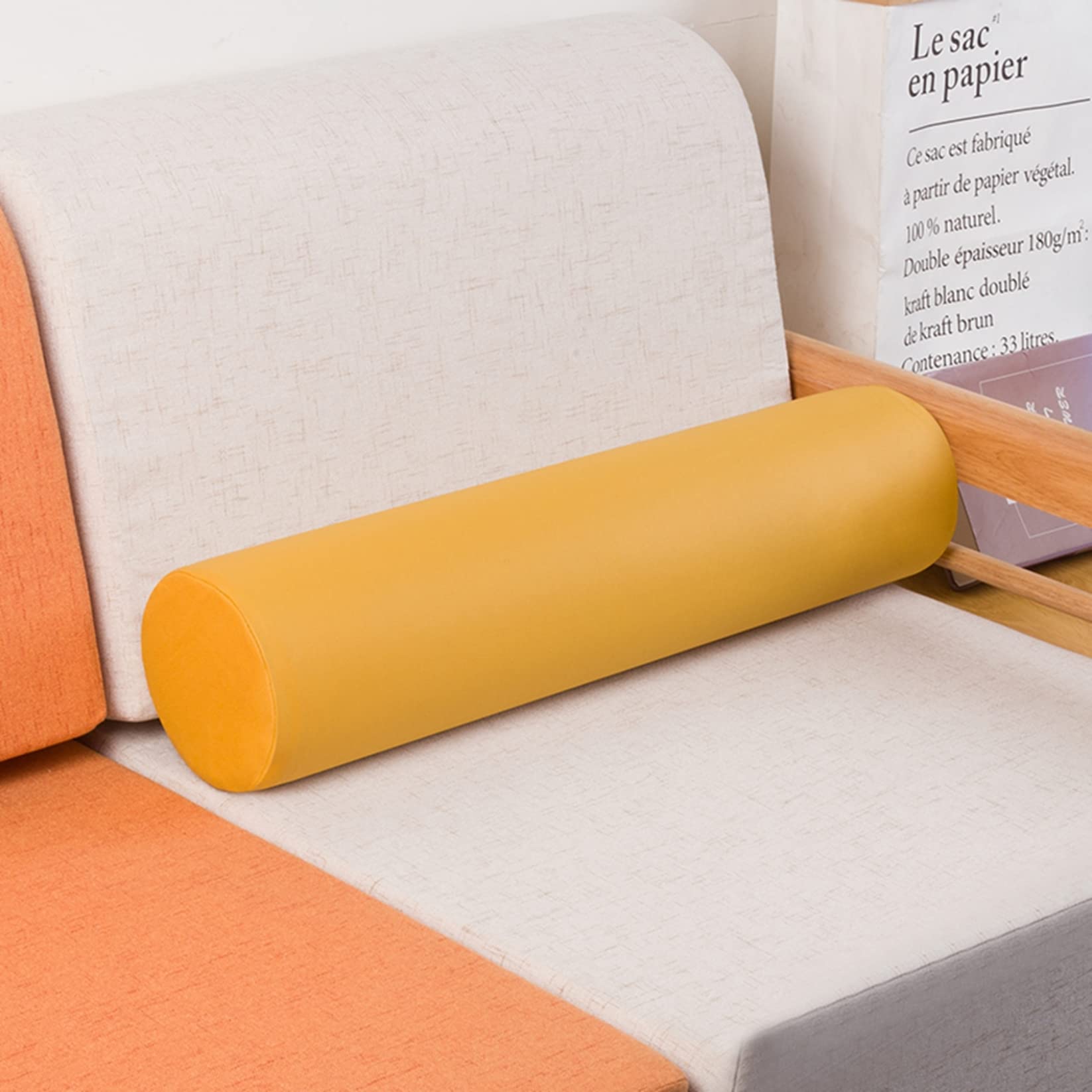 Amazon｜円柱クッション ソファー 背もたれ 高さ密度スポンジ 円筒形