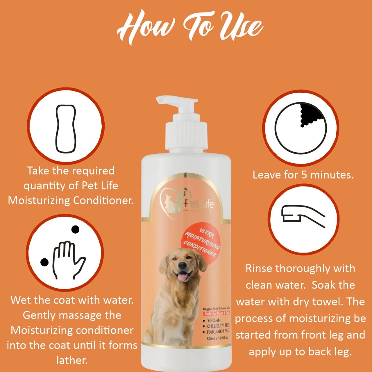Pet Life Pure Organic Ultra Moisturising Pet Conditioner for Dogs, Puppy Kitten,Cats Nourishing Hair, Healthy Coat and Shiny Body Wash Suitable for All Pet Types (500 ML) 1
